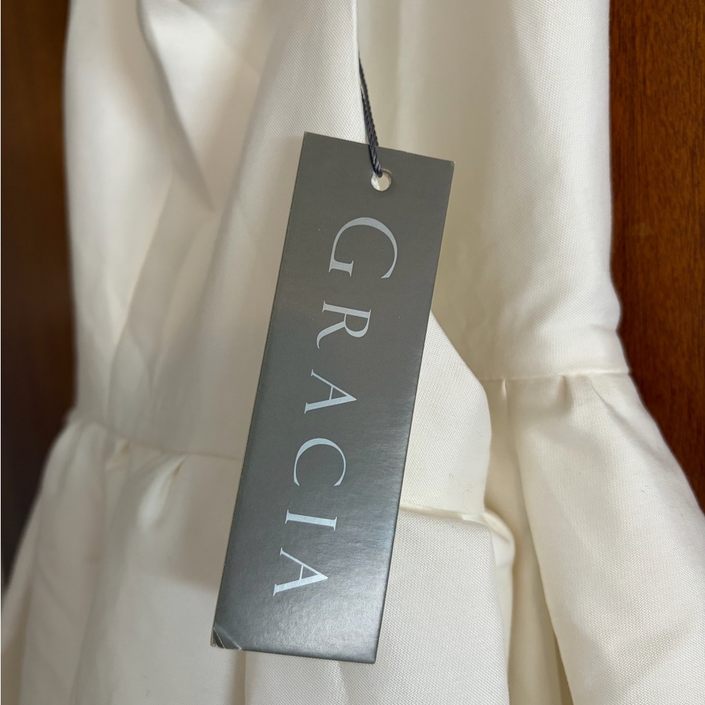 White V-Neck High-Low Dress - Picture 5 of 9